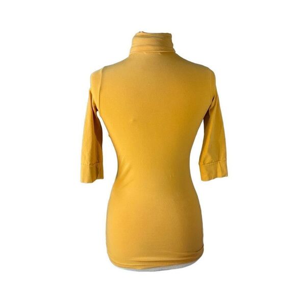 Mustard Twiggy Portobello 1/2 Sleeve Turtleneck Top, S. Twiggy! - Picture 2 of 11